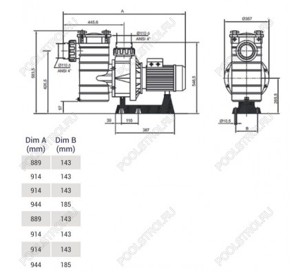 Насос для бассейна Hayward HCP40653E KAN610 (84.2м³/ч*12м 5.75кВт 380В)